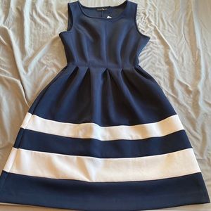 Blue and white dress